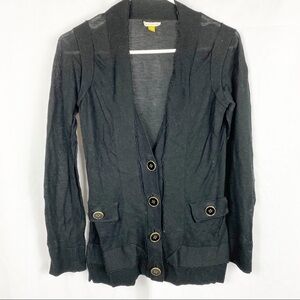 LEIFSDOTTIR Black Boyfriend Button Sweater